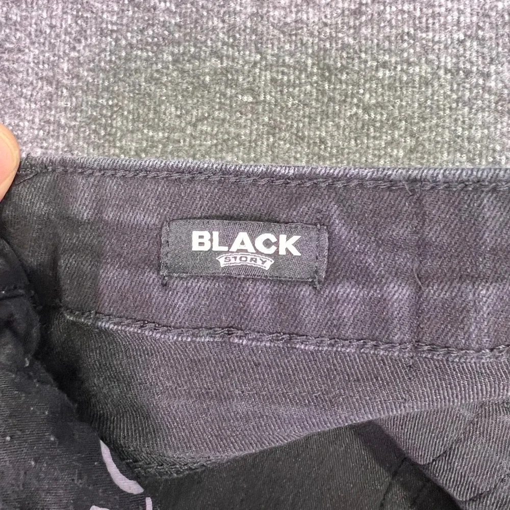 Buffalo David Bitton Jeans Mens 34x32 Black Ash Slim Stretch Grunge Moto‎ Edgy